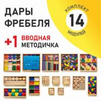 Игровой набор Дары Фребеля 14 модулей с методическим пособием (1 книга) - fgospostavki.ru - Ростов-на-Дону