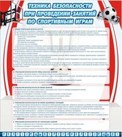 Стенд "Техника безопасности занятий по спортивным играм" - fgospostavki.ru - Ростов-на-Дону