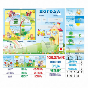 Стенд "Погода" с карманами для вставок - fgospostavki.ru - Ростов-на-Дону