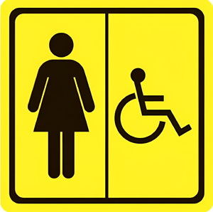 Тактильный знак (туалет для инвалидов Ж) 100х100 - fgospostavki.ru - Ростов-на-Дону