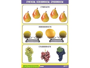 Таблица демонстрационная "Считаем, взвешиваем, сравниваем" (винил 70x100) - fgospostavki.ru - Ростов-на-Дону