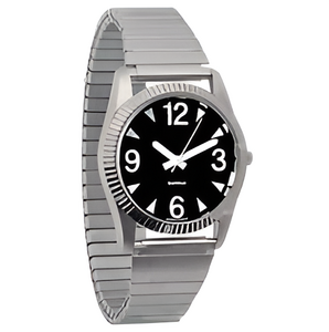 Часы мужские с черным циферблатом на растягивающемся ремешке - fgospostavki.ru - Ростов-на-Дону