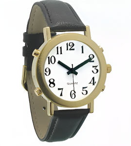 Часы для слабовидящих людей с белым циферблатом на кожаном ремешке - fgospostavki.ru - Ростов-на-Дону