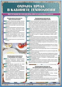 Стенд "Охрана труда в кабинете технологии" - fgospostavki.ru - Ростов-на-Дону
