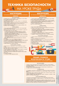 Стенд-уголок "Техника безопасности на уроках труда" - fgospostavki.ru - Ростов-на-Дону