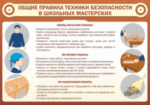 Стенд "Общие правила техники безопасности в школьных мастерских" - fgospostavki.ru - Ростов-на-Дону