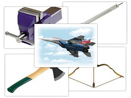 Набор предметных картинок "Оружие, военная техника. Инструменты" (48 штук, А4, с магнитами) - fgospostavki.ru - Ростов-на-Дону