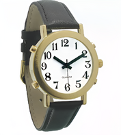 Часы для слабовидящих людей с белым циферблатом на кожаном ремешке - fgospostavki.ru - Ростов-на-Дону